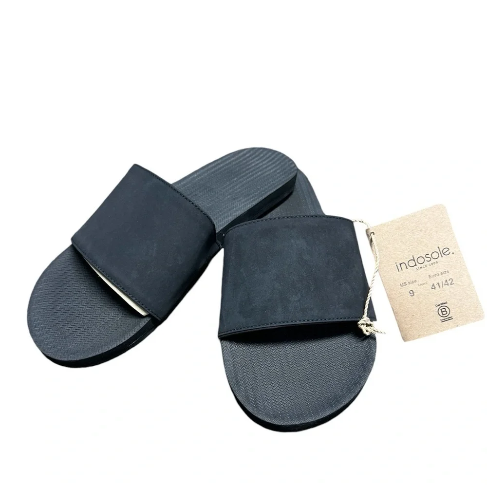 Men’s Indosole Slides - Recycled Tire Soles Black NWT come with box size 12